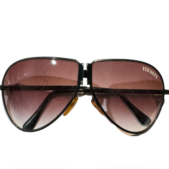 Ferrari Vintage Folding Black Aviator Sunglasses and Case , - Picture 2 of 5